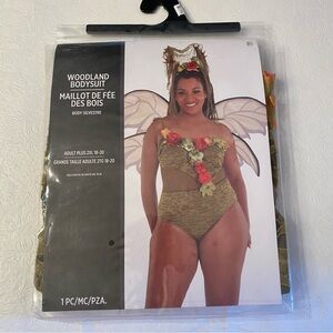Woodland Bodysuit with Floral Accents- Adult Costume- New- Size 2XL (18-20)